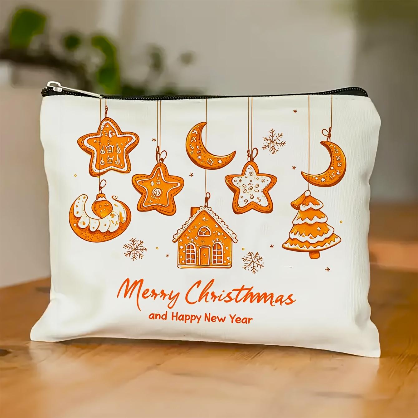

A Christmas Gingerbread House Pattern Makeup Bag- Multifunctional Zipper Pouch, Jewelry Storage Bag, Perfect Travel Zipper Small