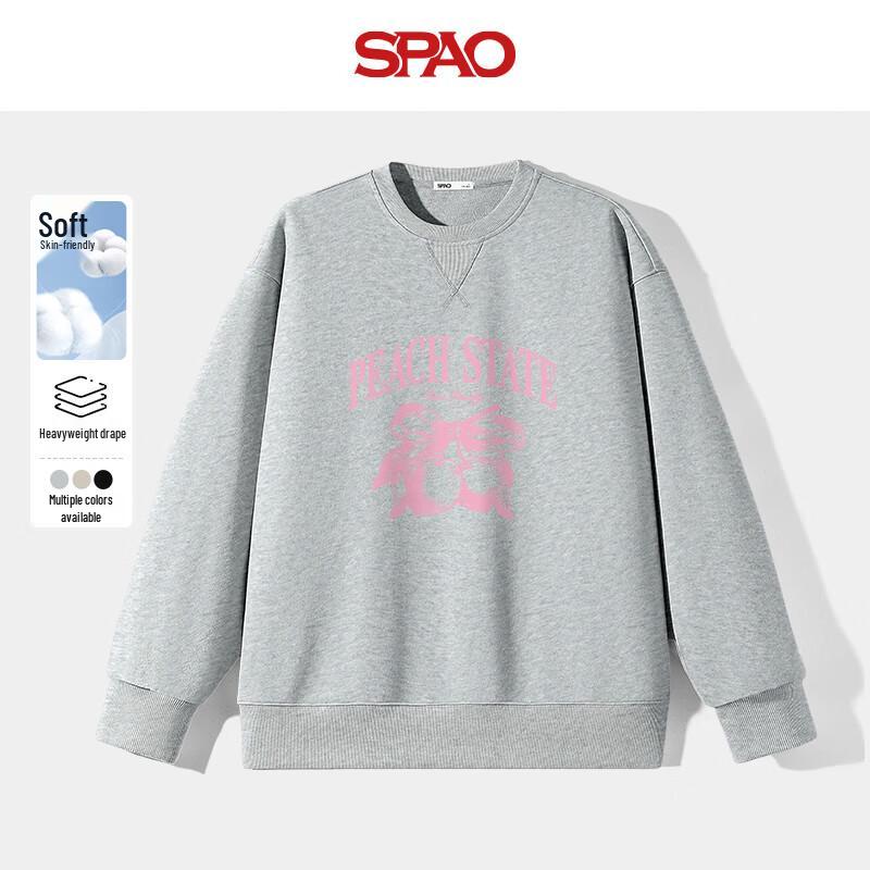 

SPAO Women s 2025 Spring/Autumn Cherry Print Sweatshirt 2XL