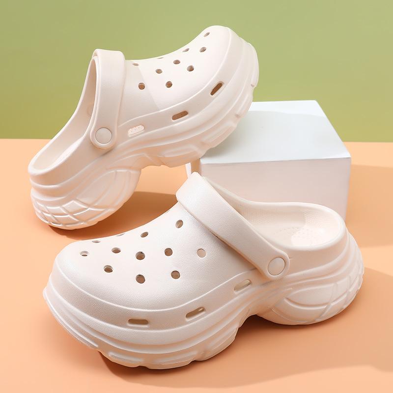 New Platform Hole Shoes Women's Summer Wear Non-slip Bag Head Beach Sandals