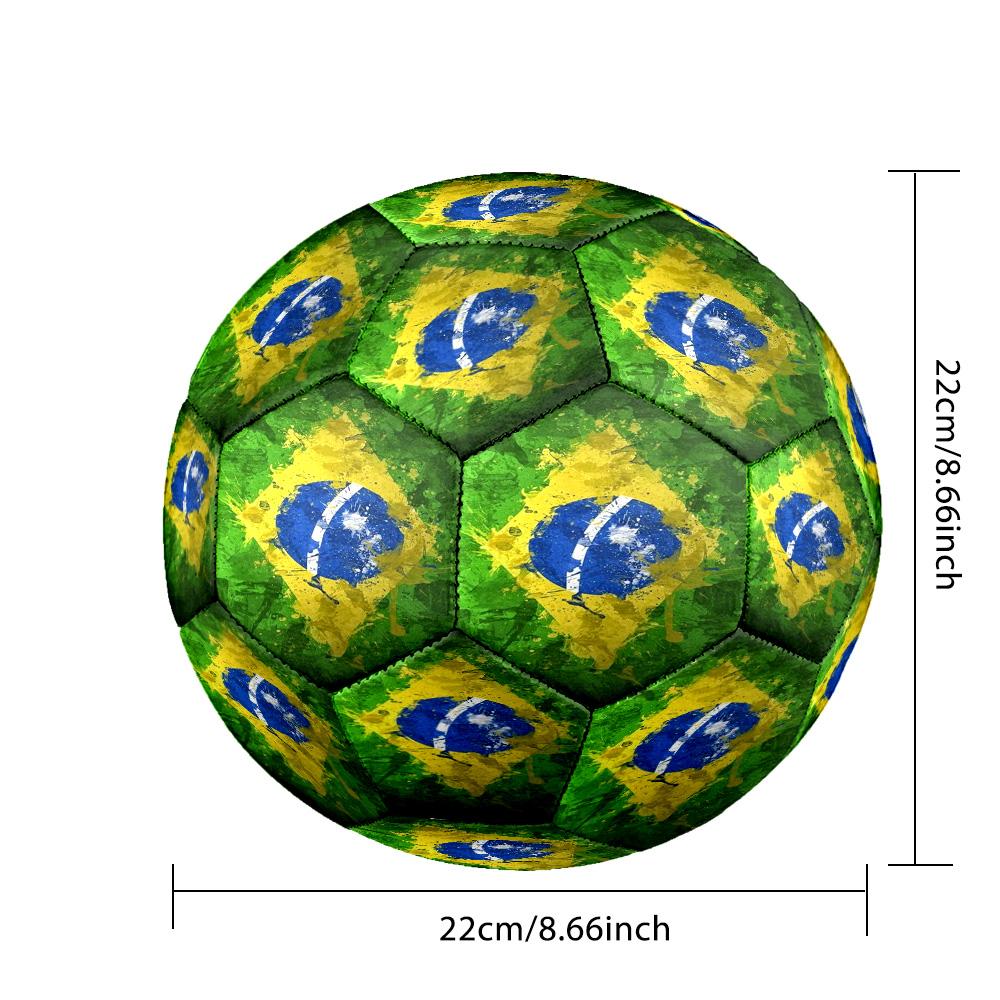 Brazil Artwork Printed Size 5 Soccer Balls, High-Quality, Anti-Slip, Protective Football, A Unique Gift , Birthdays, Christmas Gifts