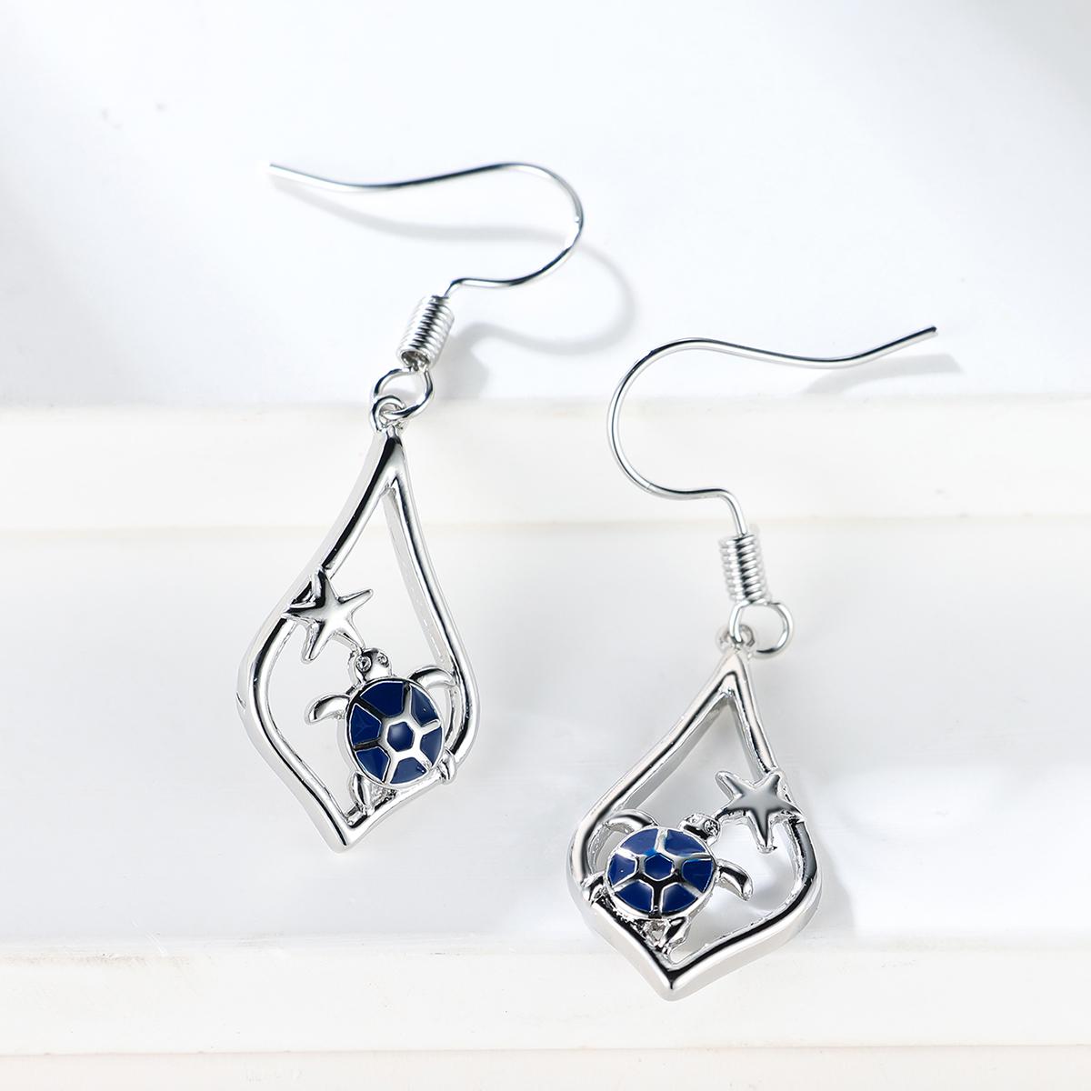 

Серьги-подвески с милыми животными в виде черепахи для женщин, повседневная одежда, серьги, аксессуары, подарок синий