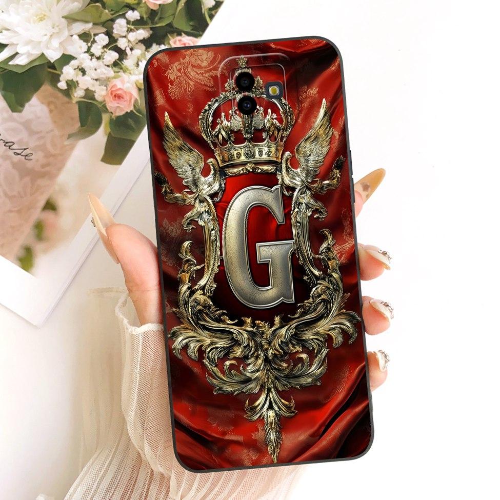 For Samsung Galaxy J6 Plus Case Cover Luxury Fashion A-Z Letters 2D Painted Phone Case For Samsung J6+ J6Plus J610F J610G J610FN