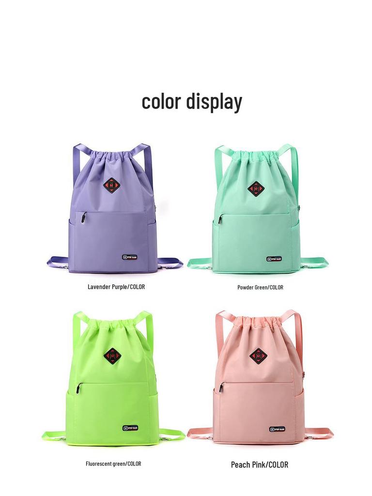 Lightweight Waterproof Women's Drawstring Backpack: Foldable Storage & Sports Travel Bag