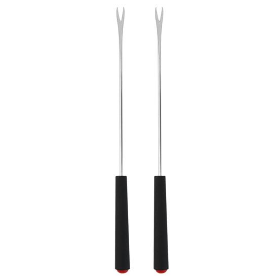 

2Pcs Retractable BBQ Fork with V-Shaped Prongs Non-Slip Handle Stainless Steel Grilling Fork Portable Outdoor Cooking Tool for Camping Picnic Party A красный