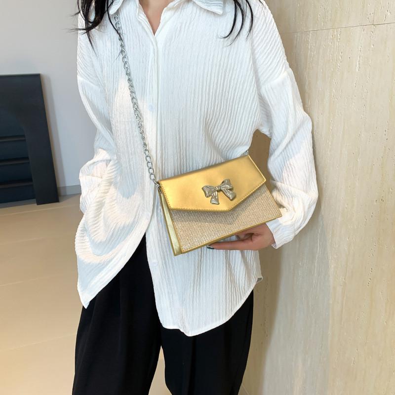 Modische Frühjahrs-Schmetterlingsknoten-Umhängetasche in eleganten Unifarben für einen trendigen Stil