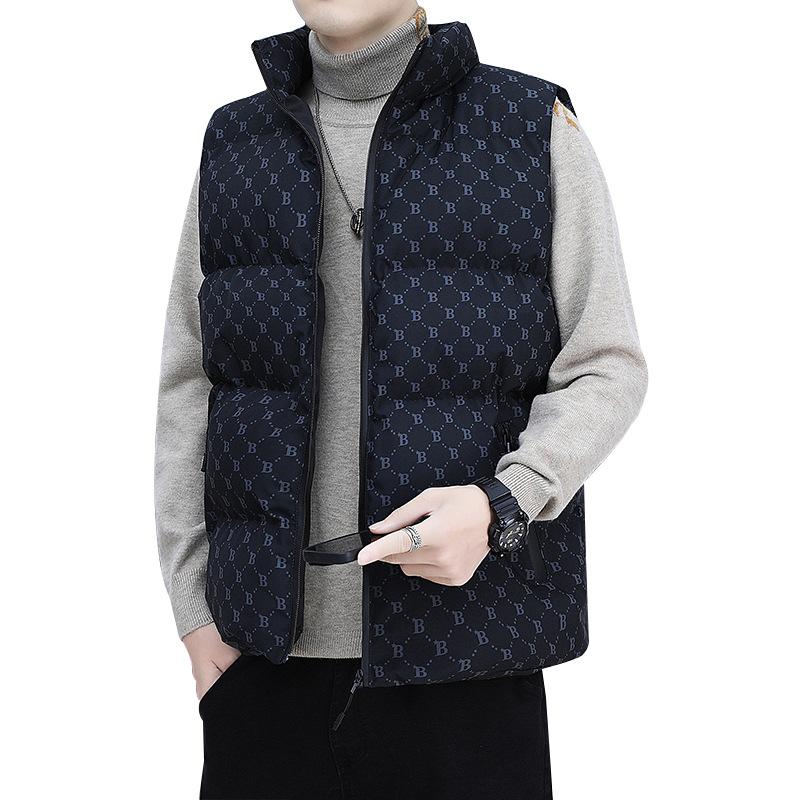 Gilet imbottito in cotone da uomo, autunno e inverno, nuova tendenza, giacca senza maniche per ragazzi