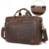 Jiameida Retro Leather Men's 17-Inch Briefcase and Handbag