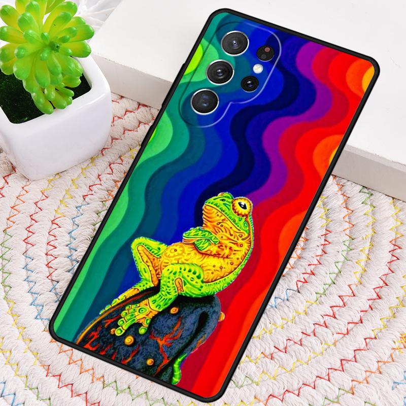Frong Froggy Art Groovy Hippie Phone Case for Samsung Galaxy Note 10 Pro S26 Ultra S23 S24 FE S25 S21 S22 PLUS Shockproof Cove
