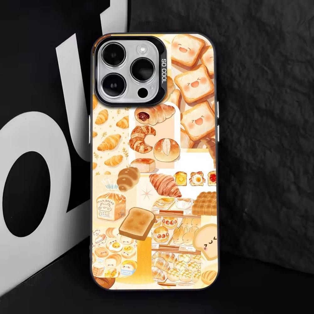 Yellow bread Phone Case For iPhone 17,16,15,14,13,12,11 Plus,Pro Max,XS,Colorful Silver Phone case Funda Cover