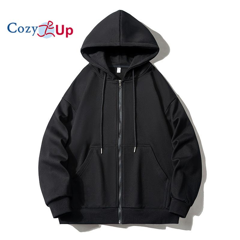 Cozy Up Men's Fleece Hoodie Full Zip Hoodies Jacket Warm Fuzzy Winter Coats with Hood Athletic Sweatshirt
