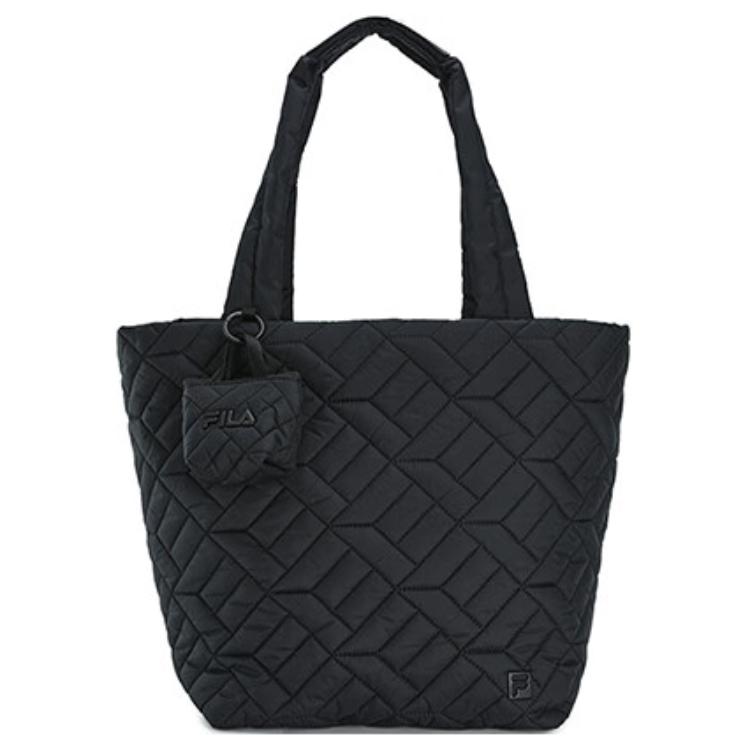 New FILA Fitness Fabric Tote Bag, Shopping Bag, Handbag Large Women's Black A13W441162FBK