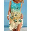 Sleeveless Dress Women O Neck 3d Print Midi Dresses Comfortable Plus Size 8XL Beach Clothing