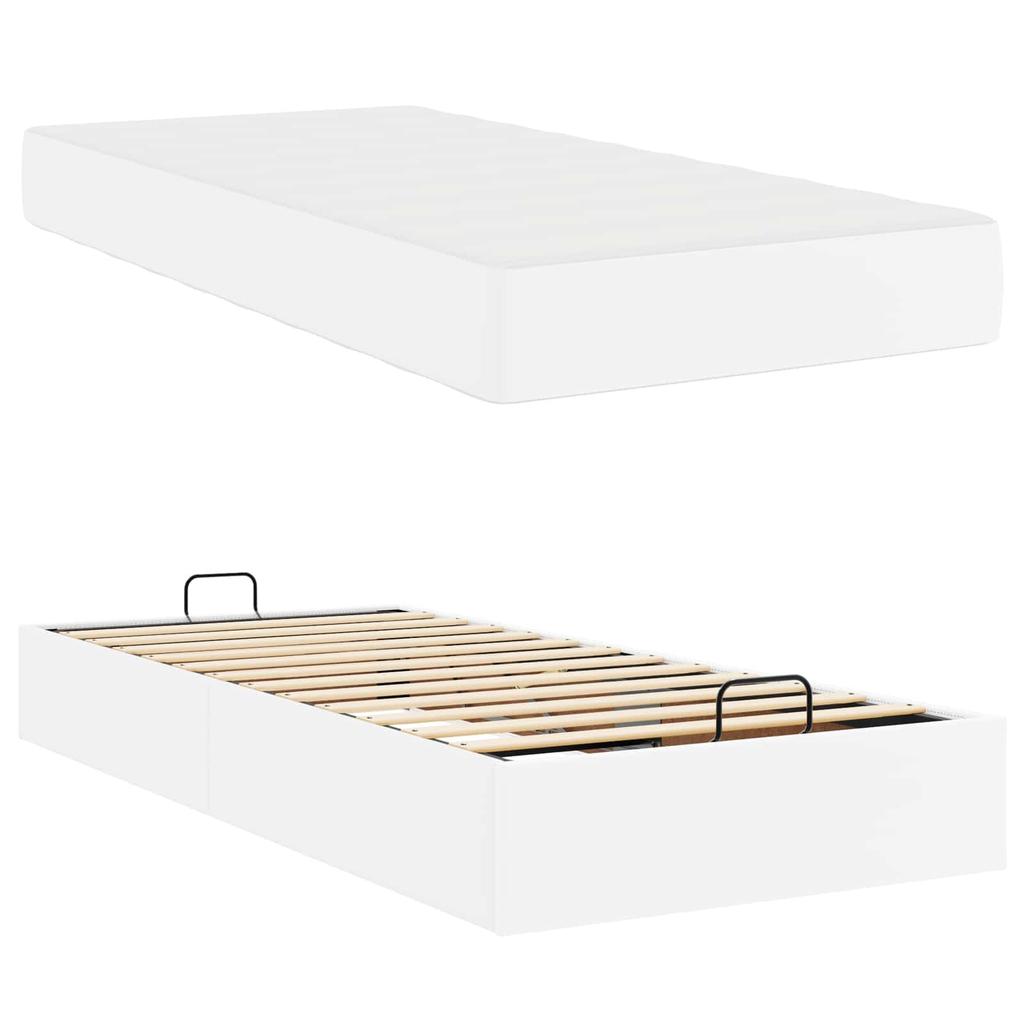 Bed Frame with Mattress Other 2 pcs White PVC