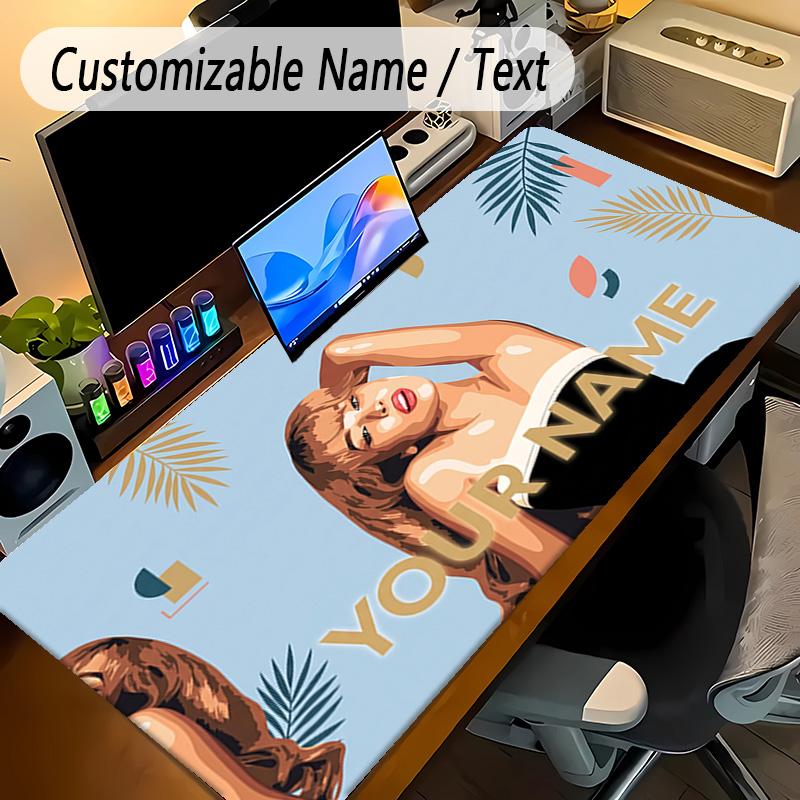 Large Mouse PadSabrina Carpenter Custom Name Text Personalized Desk Mat Non Slip Gaming Pad