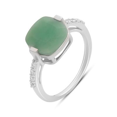 Silver Ring with a Natural Emerald 2.94ct, Item Weight 2.73 G (2193869)