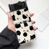 Funny Black Cat Fashion Phone Case For Samsung Galaxy Z Flip 3 4 5 6 7 Hard Folding Z Flip4 Clear PC Cover Protector Gift