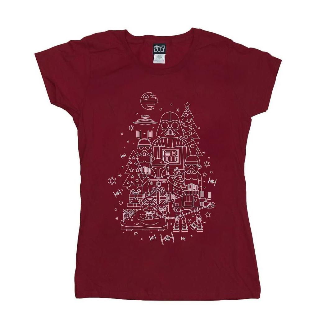 STAR WARS Damen/Damen Empire Weihnachten Baumwoll-T-Shirt
