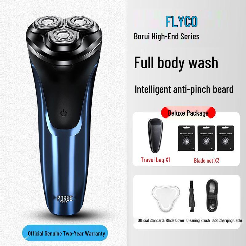 Flyco Men's Electric Shaver Beard Trimmer - Portable New Year Model