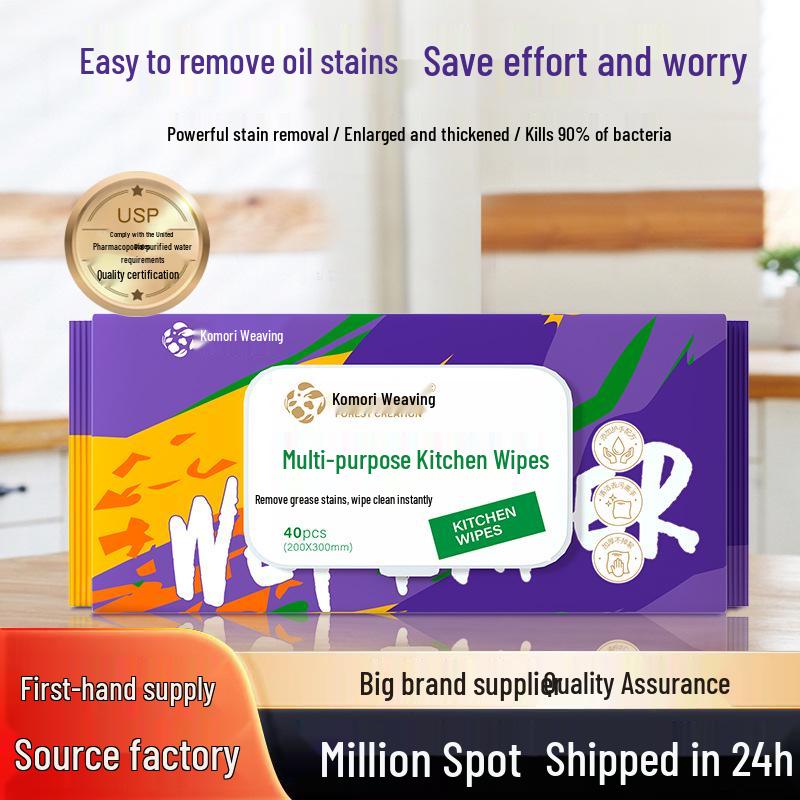 Extra Large Oil Stain Kitchen Wipes – Thick, Disposable for Range Hood & Stove Cleaning