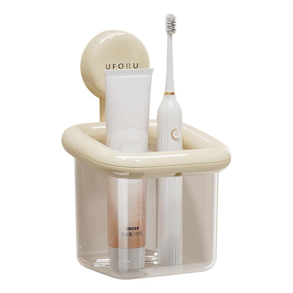 Multi-Functional Toothbrush Storage Rack Plastic Bathroom Shelf Storage Box  Bathroom