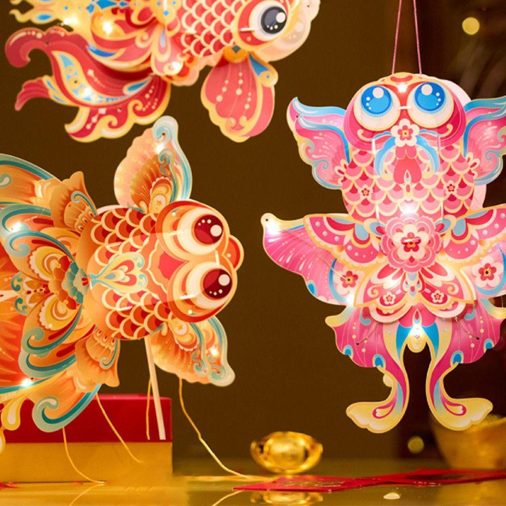 Cute Chinese Fish Lantern Waterproof Celebration Lantern Handheld Goldfish Lantern  New Year