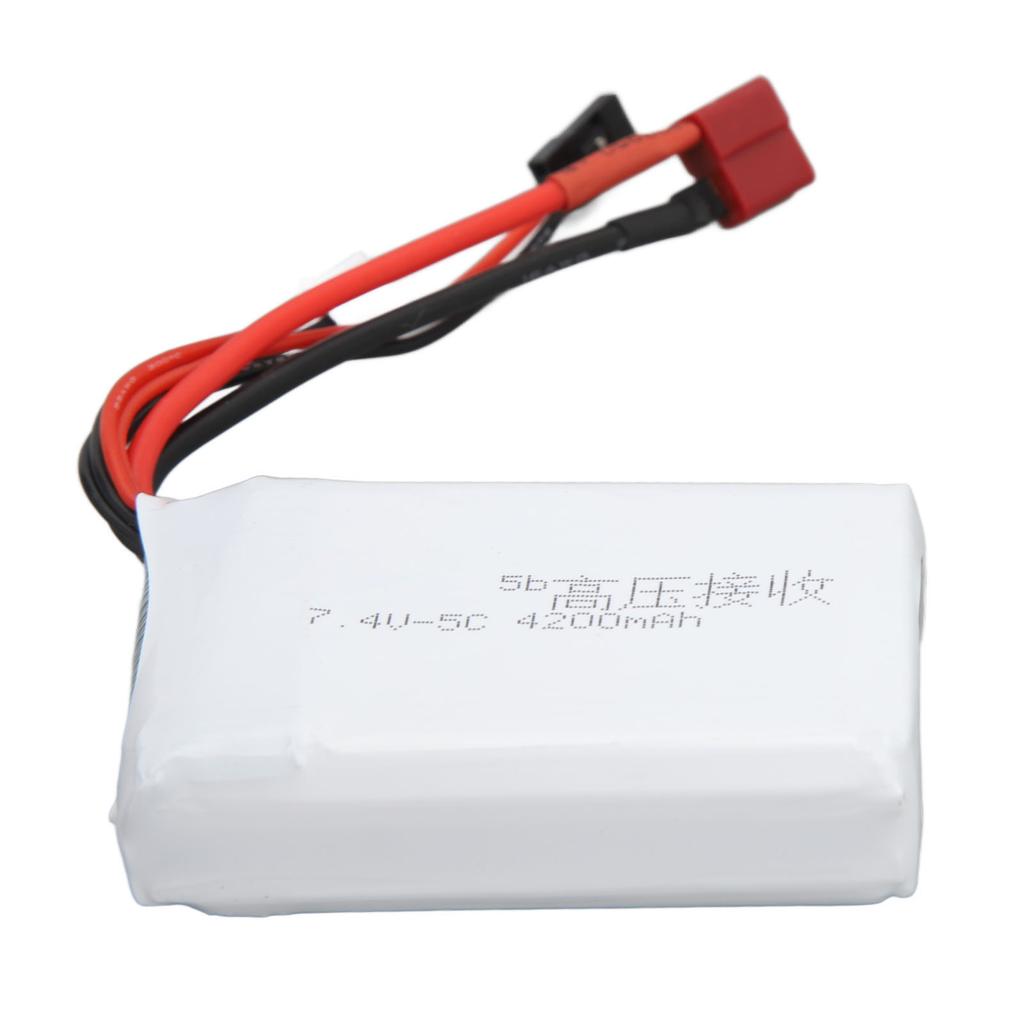 RC 7.4V 4200mAh Lithium Battery Lightweight Overcharge Protection T Plug RC Batteries For RC Toys