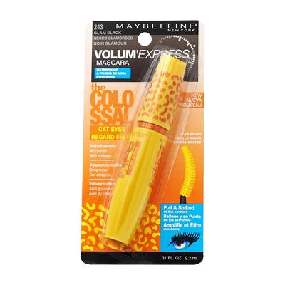 The Colossal Cat Eyes Volum Express Waterproof Mascara 243 Glam Black, 0.31 Fl Oz