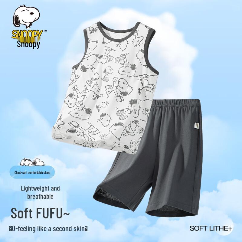 SNOOPY Boys  Summer Mesh Stripe Pajama Set 100