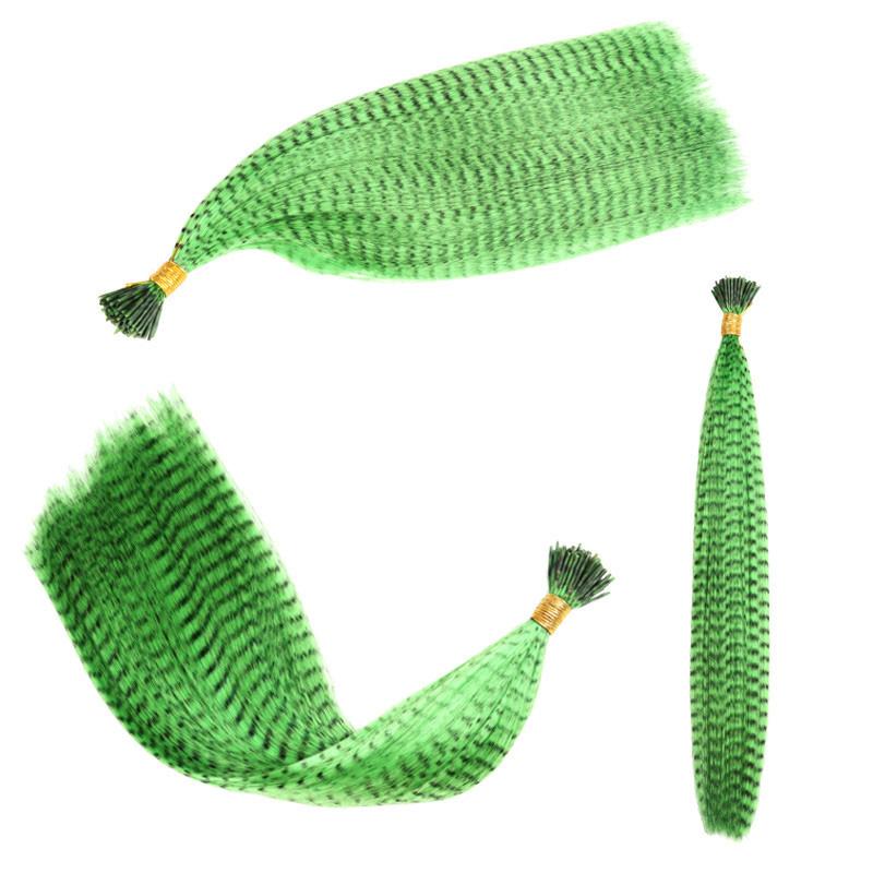 Hair Extensions Colored Wigs Feather Stripe Hair Hairpieces Colorful High temperature silk Wigs
