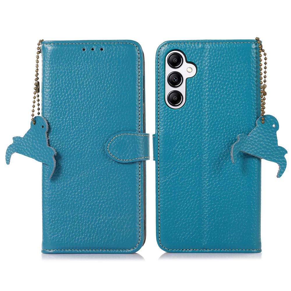 For Samsung Galaxy A16 5G/A16 4G Case RFID Blocking Genuine Cow Leather Phone Cover
