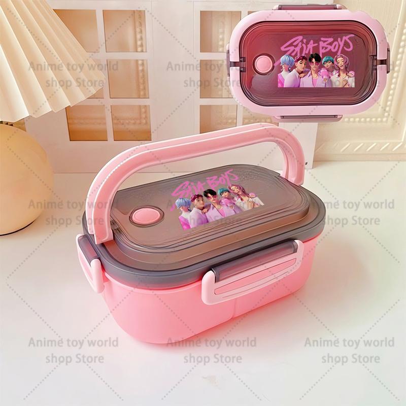 KPop Demon Hunters Portable Bento Lunch Boxs Girl Boy Compartment Fruit Food Boxs Microwave Lunch Box Picnic Fresh Box Gift