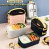 3 Layers Compartment Portable Insulated Lunch Box Stainless Steel Food Snacks Box School
