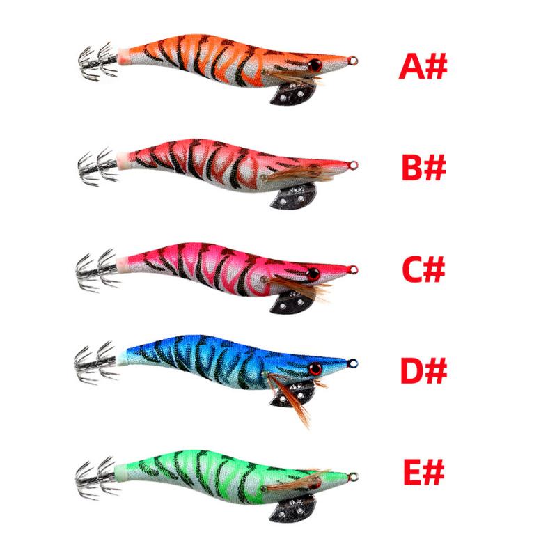 Luminous Wood Shrimp Lure Bait2.0 2.5 3.0Umbrella-shaped Hook Big Eye Squid Bionic Bait Special for Sea Fishing