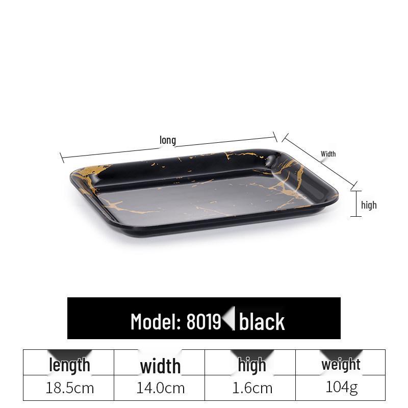 Black Melamine Rectangular Display Tray for Sushi, Pastries, Bread, Desserts, and Snacks