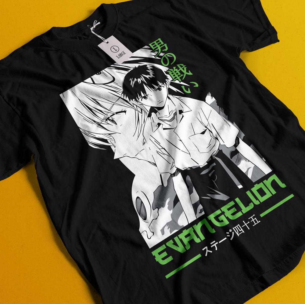 Neon Genesis Evangelion T-Shirt Shinji Tshirt Eva Shirt Ayanami Tee Misato Asuka