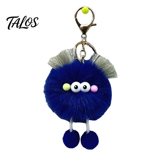 Portable Plush Decoration Cartoon Ball Keychain, Fluffy Pompom Keychain with Metal Clasp, Key Holder Backpacks Handbags Keys Decorative Pendant