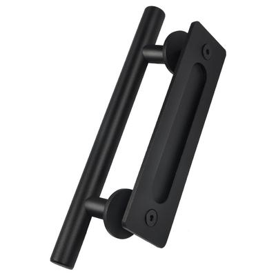 Barn Door Handle, Black Stainless Steel Iron Sliding Door Rail, Outdoor Handle, Vintage Iron Door Handle