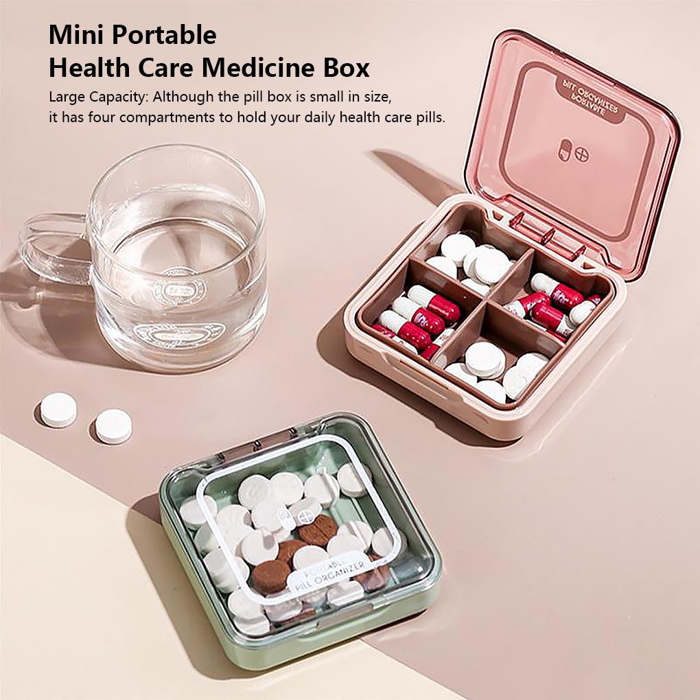 Pill Box Portable Tablet Container Moisture-proof Pills Dispenser Daily Travel Indoor Outdoor Organizer for Pocket