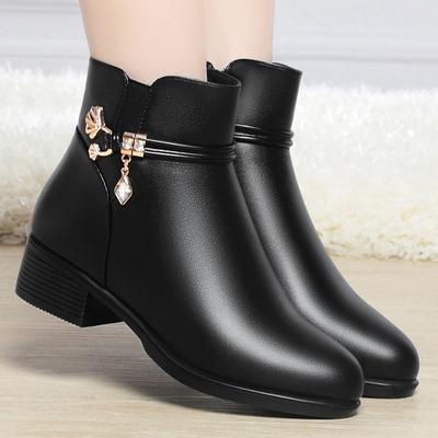 Fashion Soft Leather Women's Boots 2024 Spring Autumn Winter Thick Wool Lined Genuine Leather Woman Snow Boots Anti-slip Platform Boots