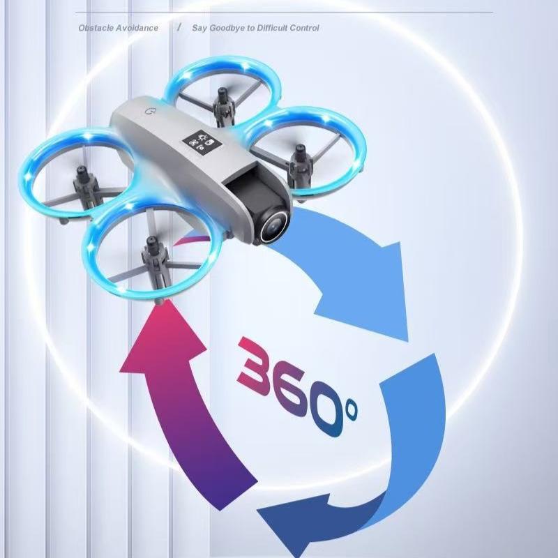 Mini Foldable Drone Dual HD Camera Obstacle Avoidance RC Quadcopter Hover LED Light