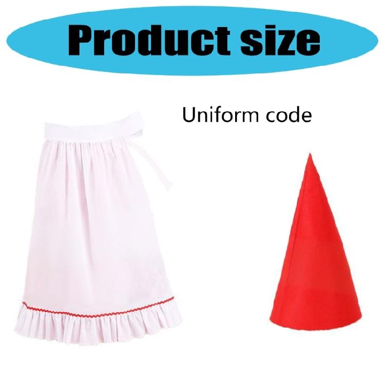 Garden Gnomes Costume Set Elf Costume Accessories Felts Dwarf Hats Ruffle Half Waist Apron for Halloween Cosplay Party