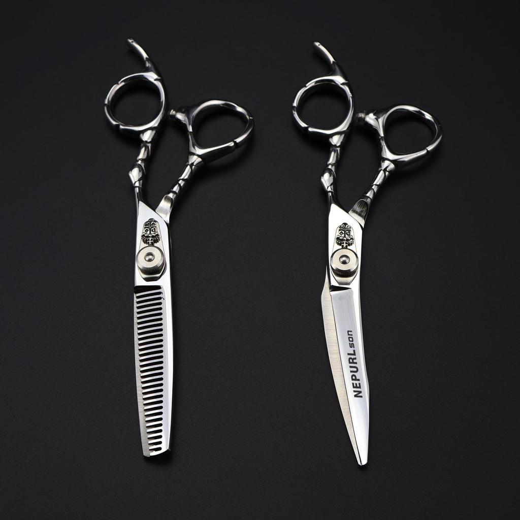 6.0-Inch Curved Blade Hairdressing and Thinning Scissors