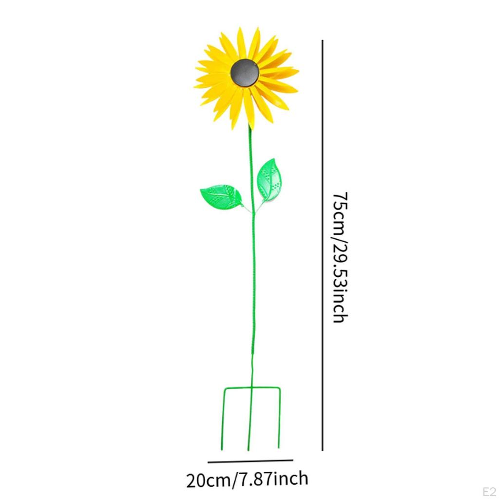 Sunflower Garden Stake Wind Sculpture Height 30 inch Multipurpose Yard Windmill Spring Decor for