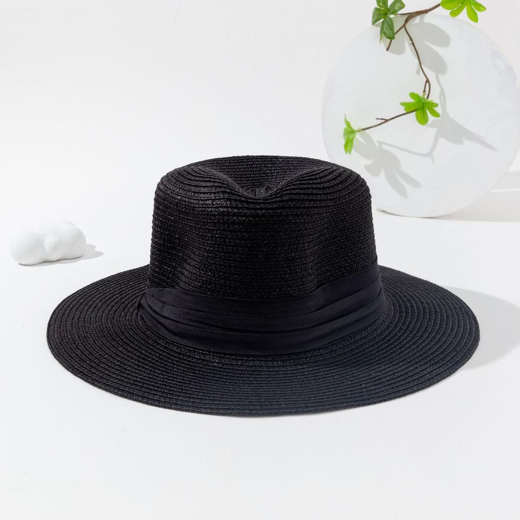 Straw hat women's summer sun protection sun hat beach seaside vacation sun hat wide brim straw hat men