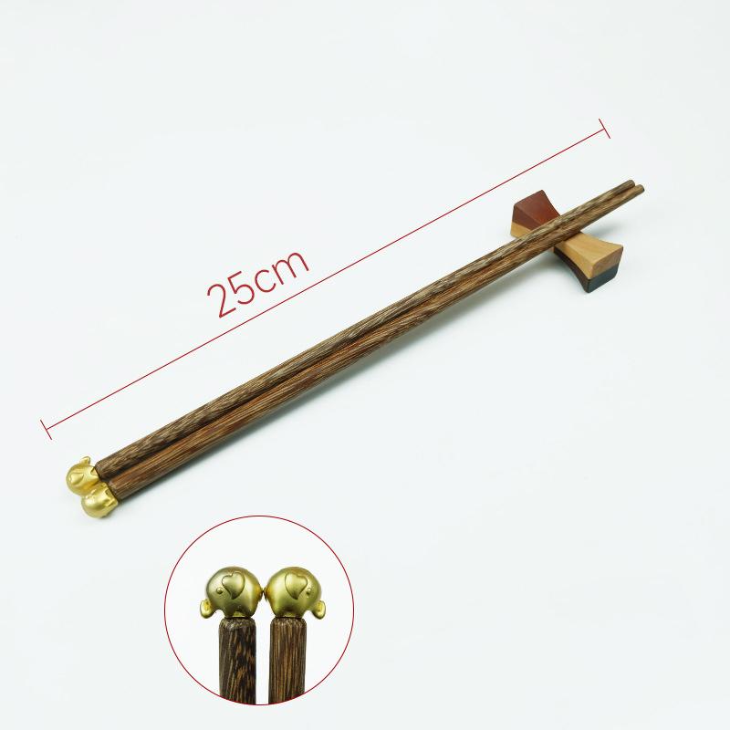 5 Pairs of Chicken Wings Wood Auspicious Meaning Wooden Chopsticks Five Meal Gifts Solid Wood Chopsticks Tableware 25cm