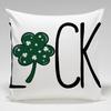 St. Patrick'S Day Four-Leaf Clover Throw Pillow Cover With Short Plush Print For Living Room Sofa Decoration Cushion Cover