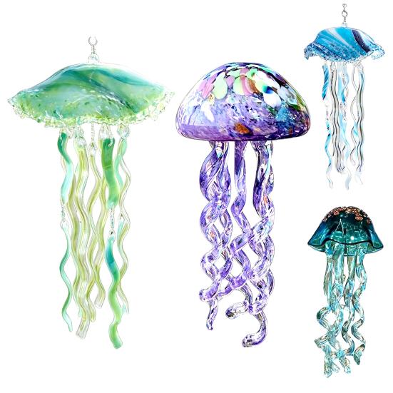 Acrylic Jellyfish Wind Chime for Outside Jellyfish Hanging Sun Catcher Wind