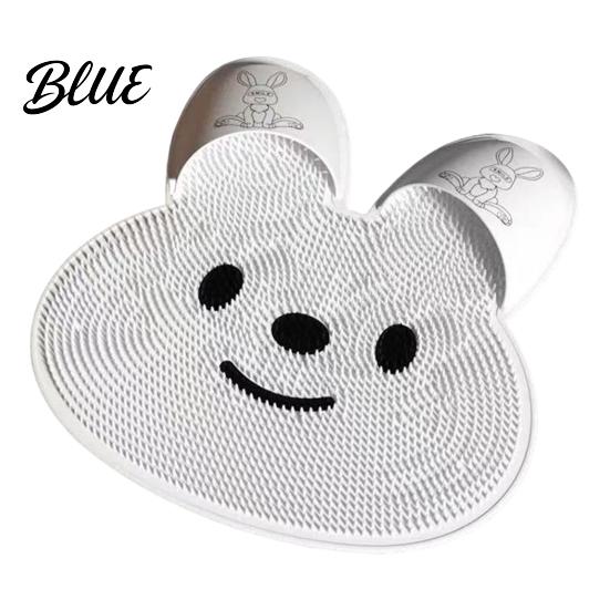 Suction Cup Foot Rugged Back Anti Slip Bathroom Shower Cleaner Rabbit Mat Scrubber Circular Massage