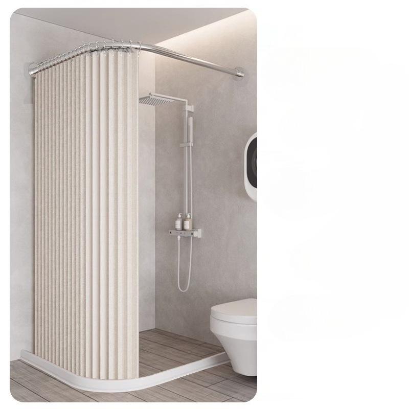 Toilet Non-porous Corner Magnetic Folding Invisible Shower Curtain Waterproof and Mildew-proof Thickened Shower Partition Screen