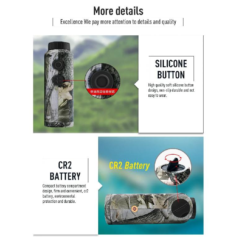 HD Laser Rangefinder Distance Meter 600/800/1000M Monocular Telescope Speed Meter Flag-Lock for Golf Hunting Range Finder